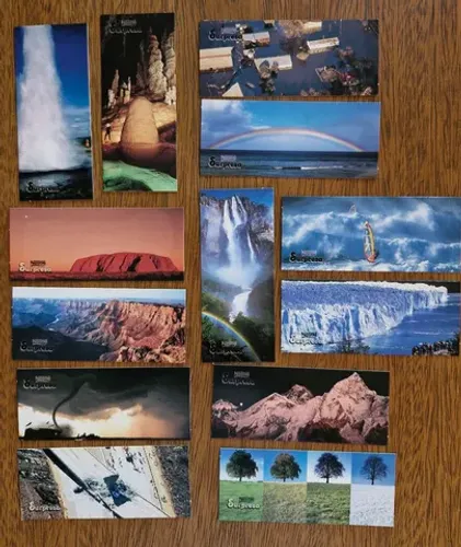 13 figurinhas Shows da Natureza - chocolates Surpresa, 1995.