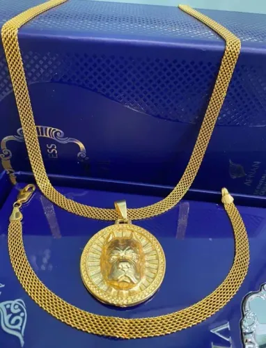 Conjunto esteira cordão + pulseira e anel promoção de natal