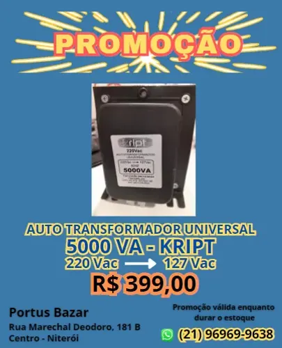 Promoção Transformador Universal 5000 VA - Novo