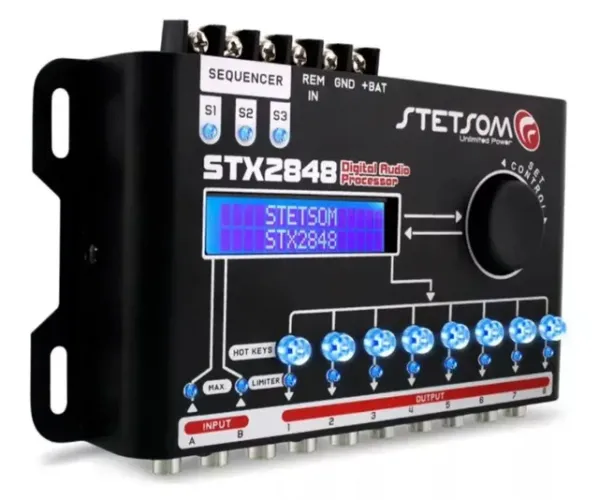 Processador de áudio Stetsom stx 2848 8 vias 