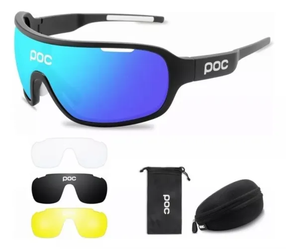 Óculos esportivo POC com 4 lentes