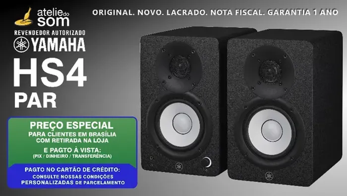Hs4 Yamaha Pretas Caixas de Som (par) novas Lacradas Originais Garantia 1 ano