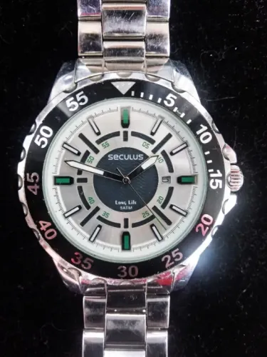 Relógio "Seculus Long Life" 28864G0SVNA2 Diver Date - 48mm Quartz Anos 2000