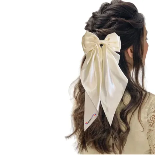 Laço de Cetim para Cabelo Noiva Casamento Civil Pré-Wedding