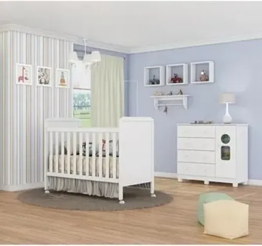 Berço e Cômoda Moveis Peroba Cloe e Tedy 100% MDF (Novo)