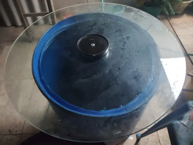 Mesa de centro giratória de vidro redonda para cozinha