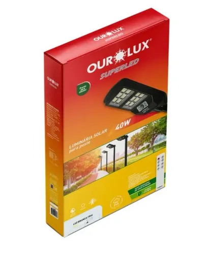 LUMINARIA SOLAR OUROLUX  40W ( Honestidade e Qualidade Distribuidora JK Eletrônicos)