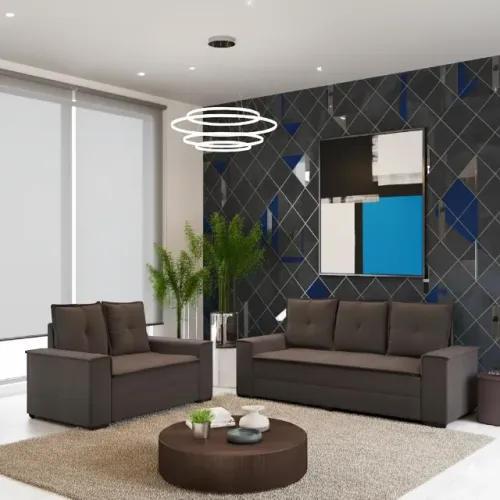 Promoção Sofá 2 e 3 lugares Barcelona Marrom (FRETE GRÁTIS)