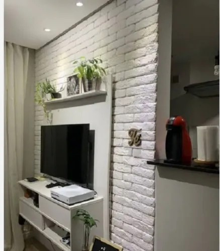 Parede de Tijolos Brancos Decorativa