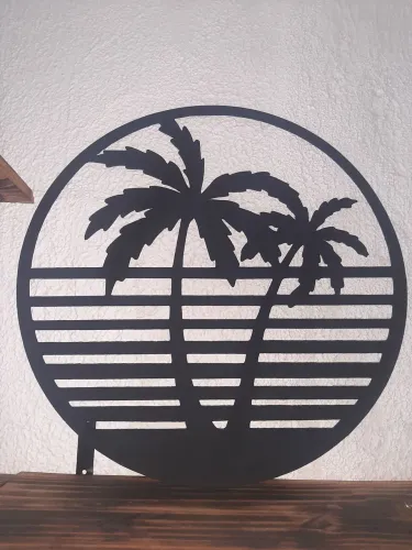Quadro Decorativo Coqueiros e Mar