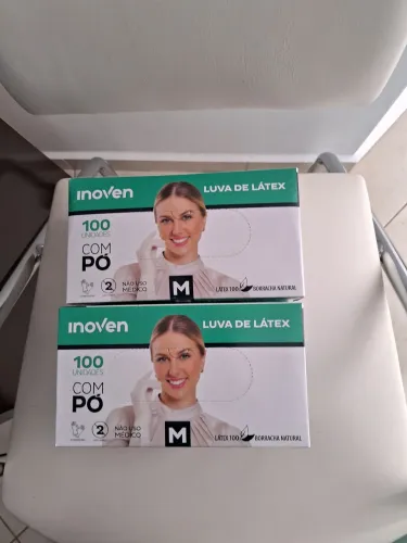 Caixa luvas latex 100 unidades  borracha natural com po