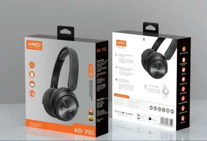 Headphone Bluetooth Kaidi KD-755 - Bateria Duradoura e Entrada para Cartão de Memória