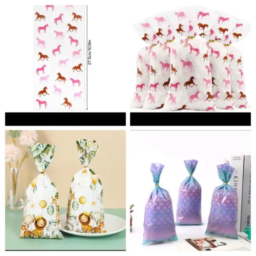 Sacolinhas de festa personalizada com vários temas.
