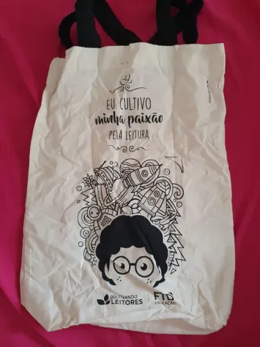 Sacola pano paixão pela leitura 