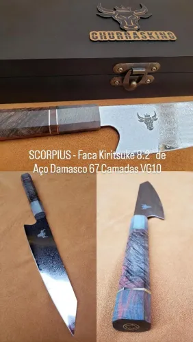 Faca SCORPIUS Kiritsuke 8.2'' Aço Damasco