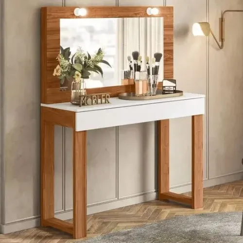 ESCRIVANINHA PENTEADEIRA CAMARIM GALA 1.10 C/ ESPELHO E 1 GAVETA