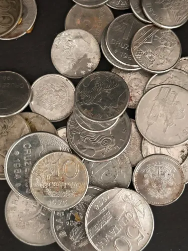 Lote de moedas antigas do Brasil