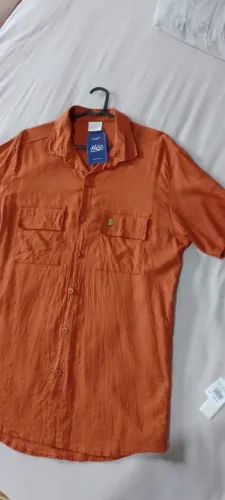 Camisa de Linho His tam M cor Terracota 130,00