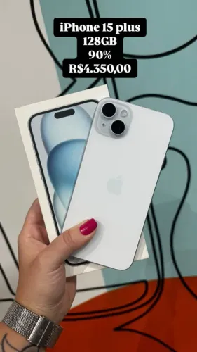 iphone 15 PLUS / 128GB / SAUDE DE BATERIA: 90% / COM GARANTIA DA LOJA DE 3 MESES / 