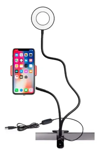 Suporte de celular de mesa com luz de Led selfie
