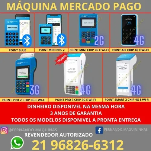 Máquininha de cartão mercado pago - Todos os modelos a pronta entrega