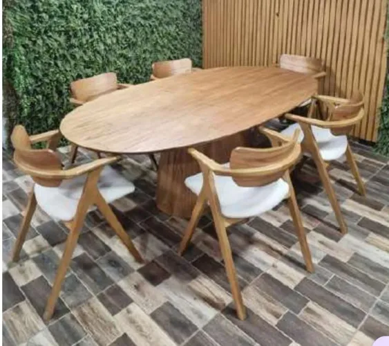 Mesa de jantar Zara com 6 cadeiras madeira maciça 