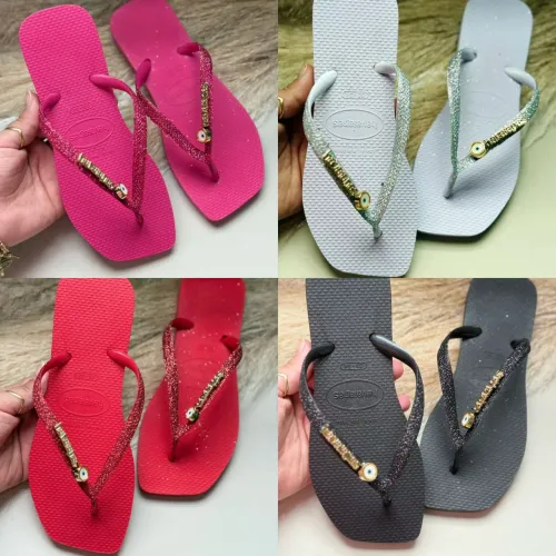 Chinelos Havaianas Personalizados com Glitter e Detalhes