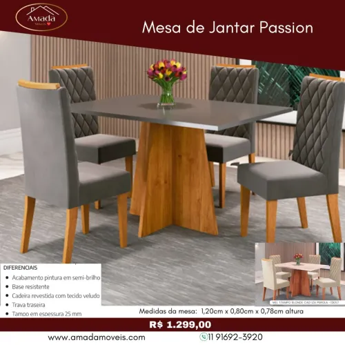 Mesa de Jantar Passion - , à pronta entrega