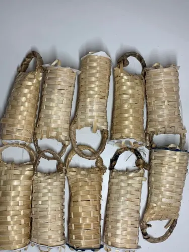 100 caxixi mini instrumento musical para percussão média de 9cm
