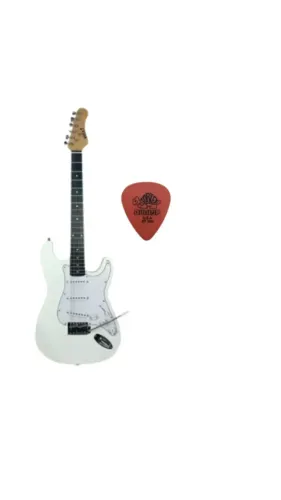 GUITARRA ELÉTRICA STRATOCASTER BRANCA MXT MST-W6B + paleta