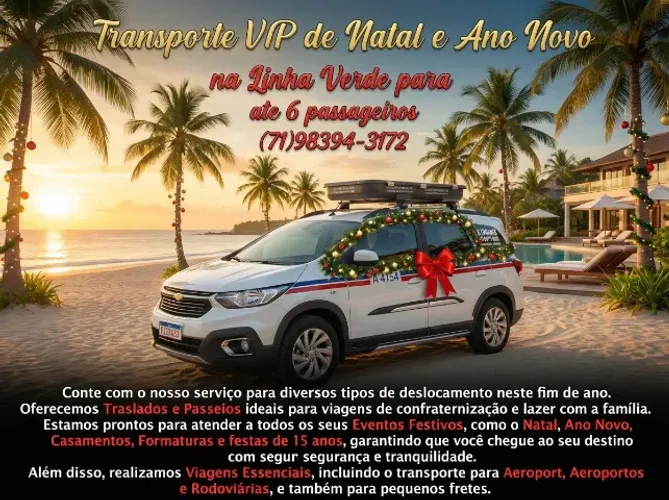 Transporte VIP Particular - Até 6 Pessoas Linha Verde e Região Metropolitana de Salvador