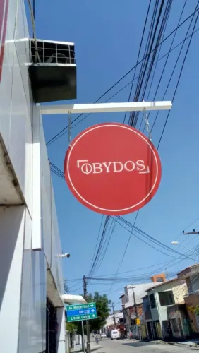 Placa redonda frente e verso + Suporte 