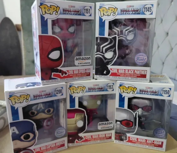 Pack Funko Pop Marvel Guerra Civil - 5 unidades