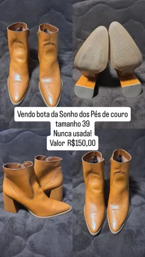 Bota em couro nunca usada!