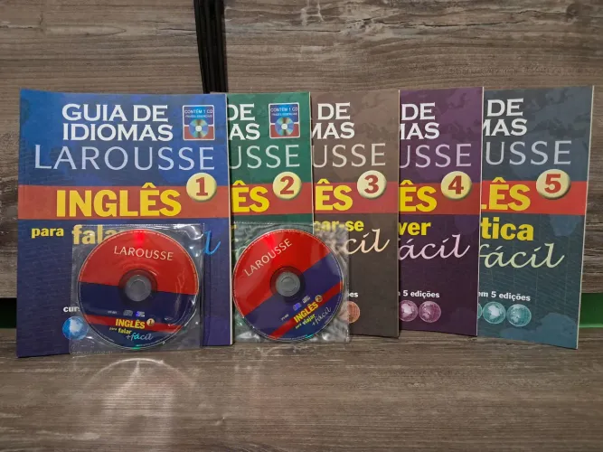 Guia de idiomas Larousse - Inglês + Fácil. Coleção completa + CDs, impecável
