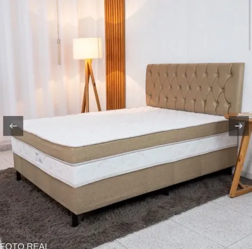 Conjunto Box Casal Elegance D33 com Cabeceira Estofada