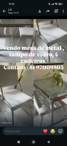 Vendo mesa de vidro com caldeiras em aço inox