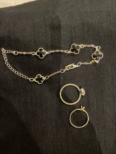 Anel e Pulseira Feminina de Prata