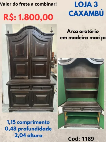 Arca oratório de madeira maciça