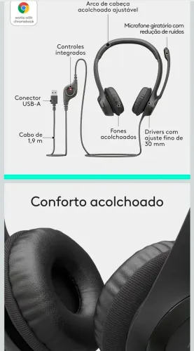 Headset com fio Logitech H380