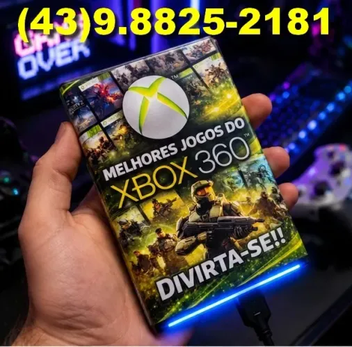 Xbox 360 HD Lotado 500GB Tunado Com +3.000 Jogos Tops Prontos pra Jogar! Entrego Londrina