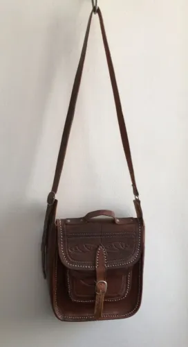 Bolsa de couro puro, unissex