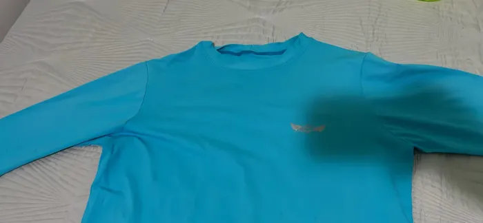 Camisa Esportiva Manga Longa Proteção UV Azul Celeste