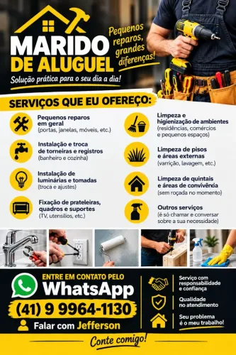 Marido De Aluguel, soluções em serviços pra você. 