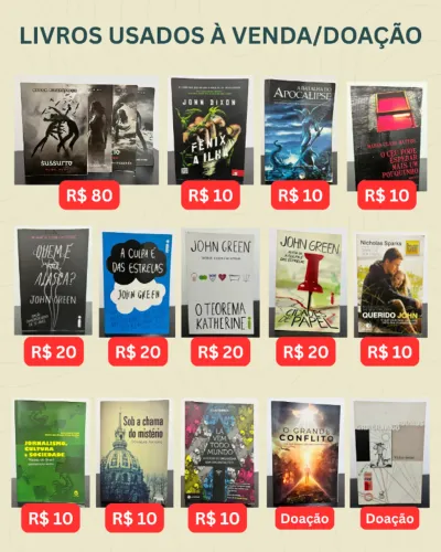 Livros usados à venda/doação