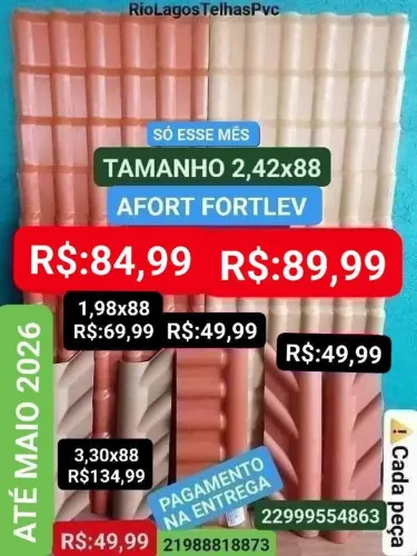 Telhas e cumeeiras em promoção PAGUEM NA ENTREGA 