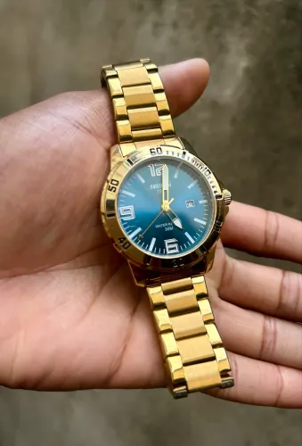 Relógio Nibosi Dourado Original Luxo 
