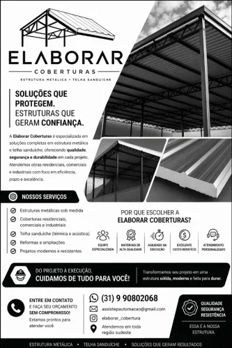 Especialistas em Estrutura Metálica e Telha Sanduíche