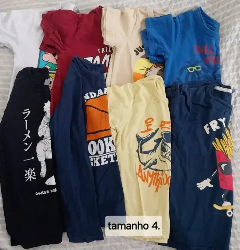 Lotinho de camisas infantis tamanho 4