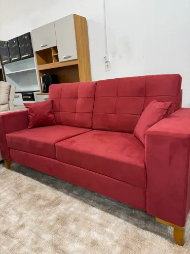 Sofa Elegance Retro 3 lugares + 2 almofadinhas brinde em mega Oferta
